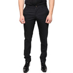 Dolce & Gabbana Black Wool Skinny Men Dress Pants PAN75337-46