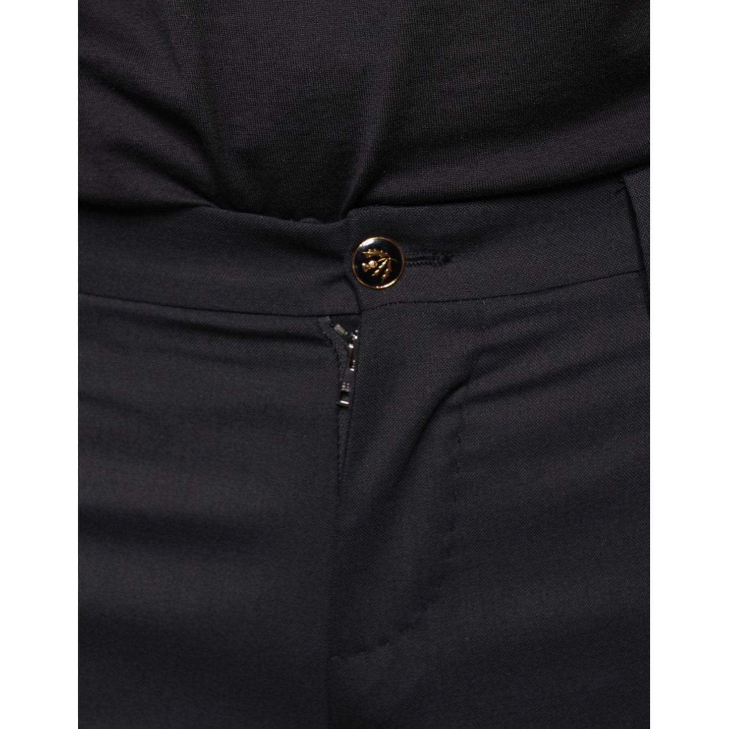 Dolce & Gabbana Black Wool Skinny Men Dress Pants PAN75337-46