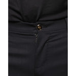 Dolce & Gabbana Black Wool Skinny Men Dress Pants PAN75337-46