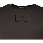 Dolce & Gabbana Brown Logo Cotton Crew Neck Pullover Sweater TSH86924-44