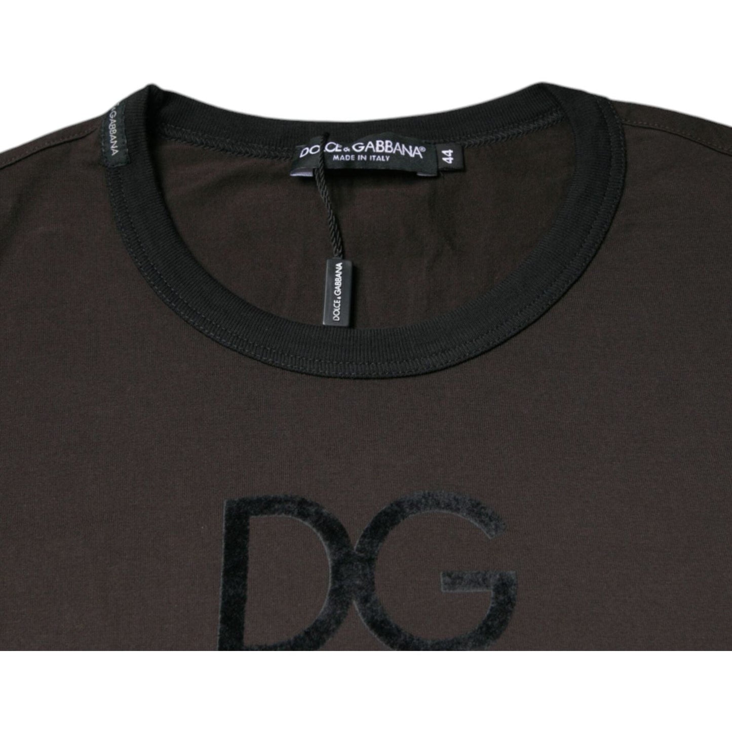 Dolce & Gabbana Brown Logo Cotton Crew Neck Pullover Sweater TSH86924-44