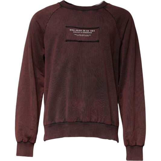Dolce & Gabbana Brown Logo Cotton Crew Neck Pullover Sweater TSH87571-48