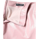 Dolce & Gabbana Glossy Pink Cotton High Waist Mini Skirt Dolce & Gabbana Pink