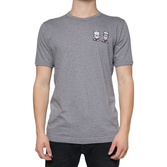 Dolce & Gabbana Gray Cotton #DGFamily Short Sleeves T-shirt TSH86670-52