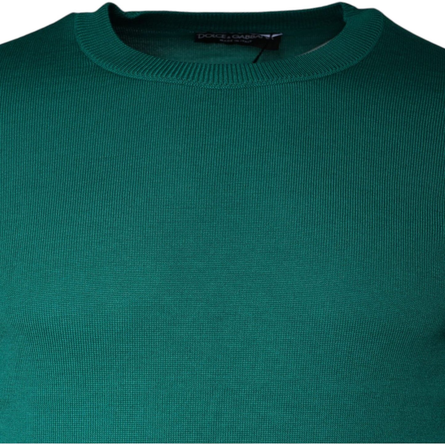 Dolce & Gabbana Green Wool Knit Crew Neck Pullover Sweater TSH86980-44