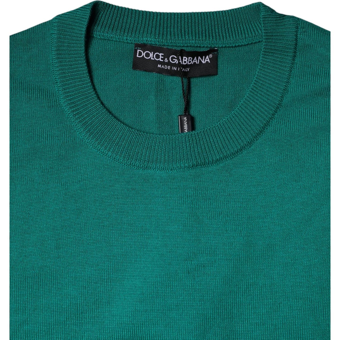 Dolce & Gabbana Green Wool Knit Crew Neck Pullover Sweater TSH86980-44