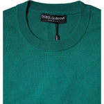 Dolce & Gabbana Green Wool Knit Crew Neck Pullover Sweater TSH86980-44