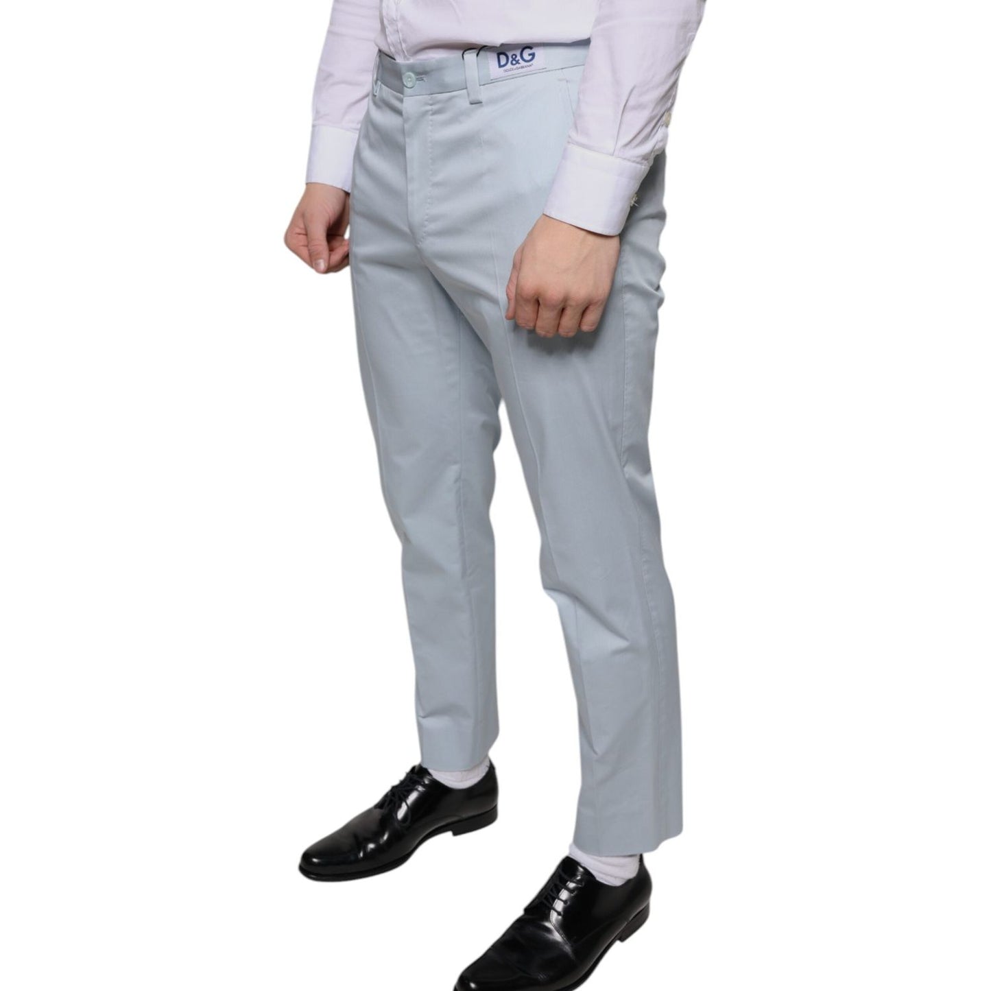 Dolce & Gabbana Light Blue Cotton Dress Pants PAN75346-48