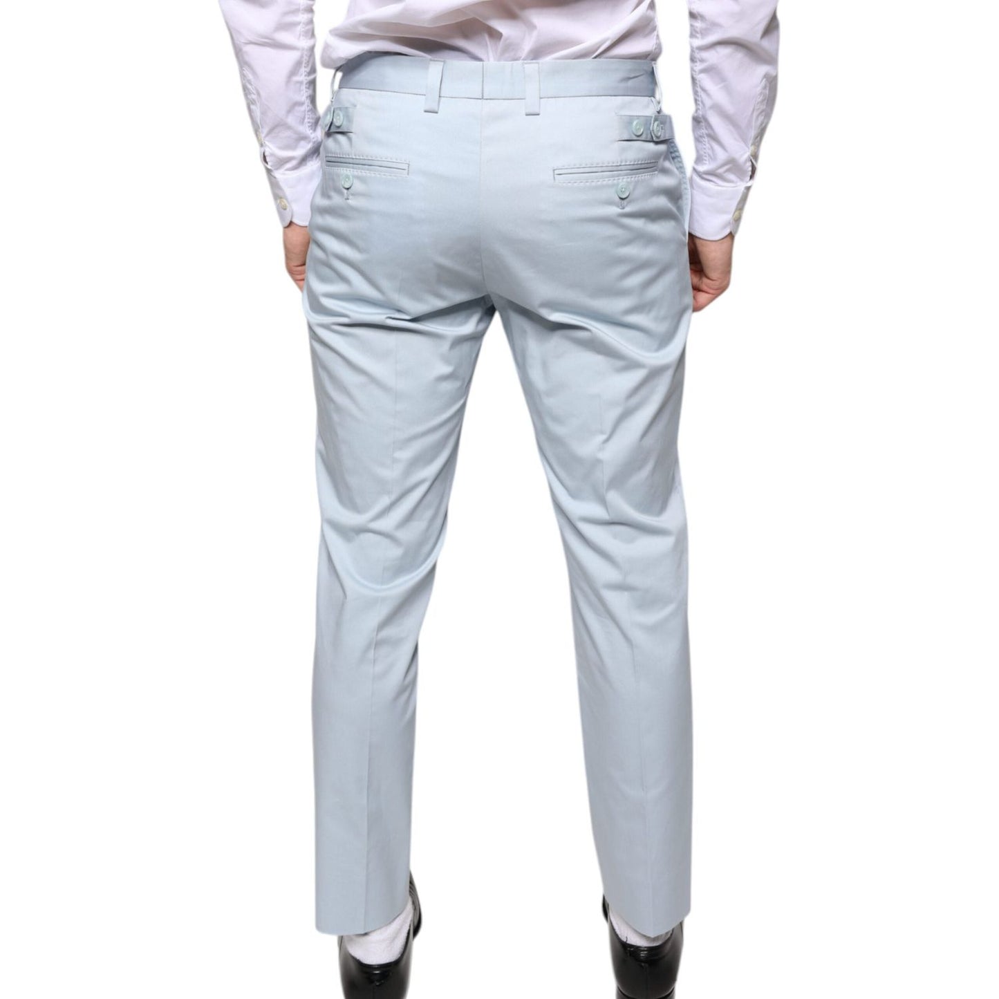 Dolce & Gabbana Light Blue Cotton Dress Pants PAN75346-48