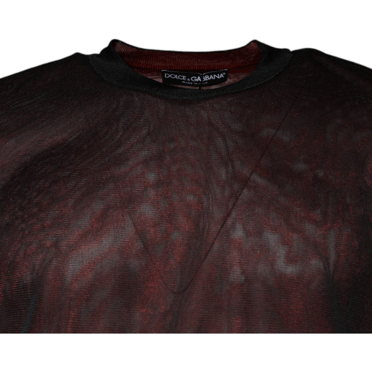 Dolce & Gabbana Maroon Polyester Crew Neck Pullover Sweater TSH86901-48