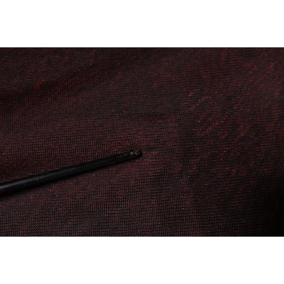 Dolce & Gabbana Maroon Polyester Crew Neck Pullover Sweater TSH86901-48