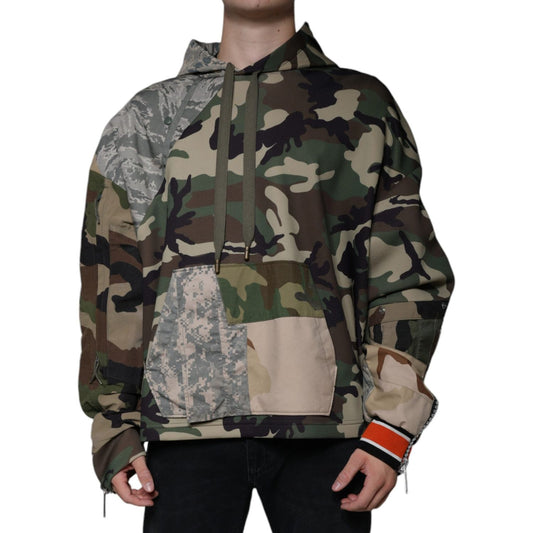 Dolce & Gabbana Multicolor Camouflage Hooded Sweatshirt Sweater TSH87084-54