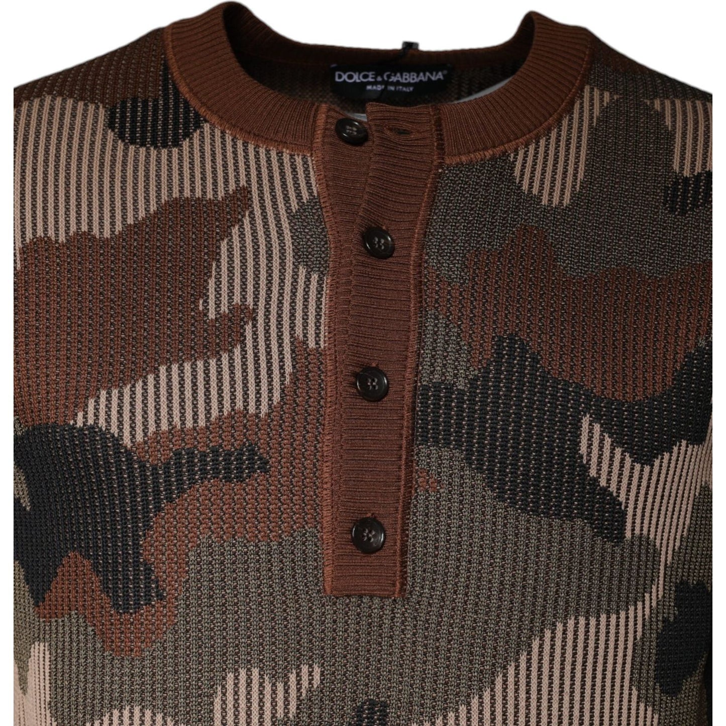 Dolce & Gabbana Multicolor Camouflage Men Pullover Sweater TSH86978-48
