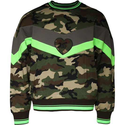 Dolce & Gabbana Multicolor Camouflage Sweatshirt Sweater TSH86731-50