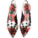 Dolce & Gabbana Multicolor Crystal Heels Slingback Shoes LA11739-37
