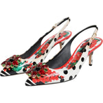 Dolce & Gabbana Multicolor Crystal Heels Slingback Shoes LA11739-37