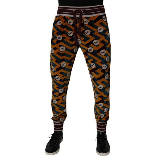 Dolce & Gabbana Multicolor Logo Monogram Jogger Sweatpants Pants PAN75045-44