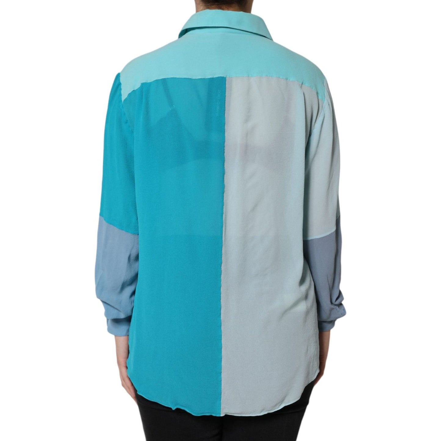 Dolce & Gabbana Multicolor Long Sleeve Button Blouse Top c-46