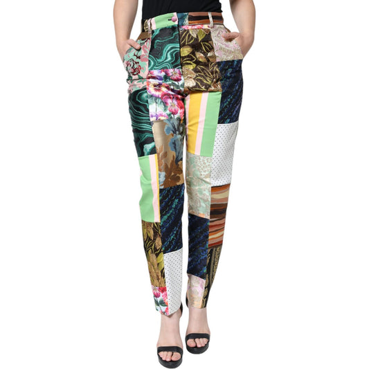 Dolce & Gabbana Multicolor Patchwork Jacquard High Waist Pants PAN74673-42