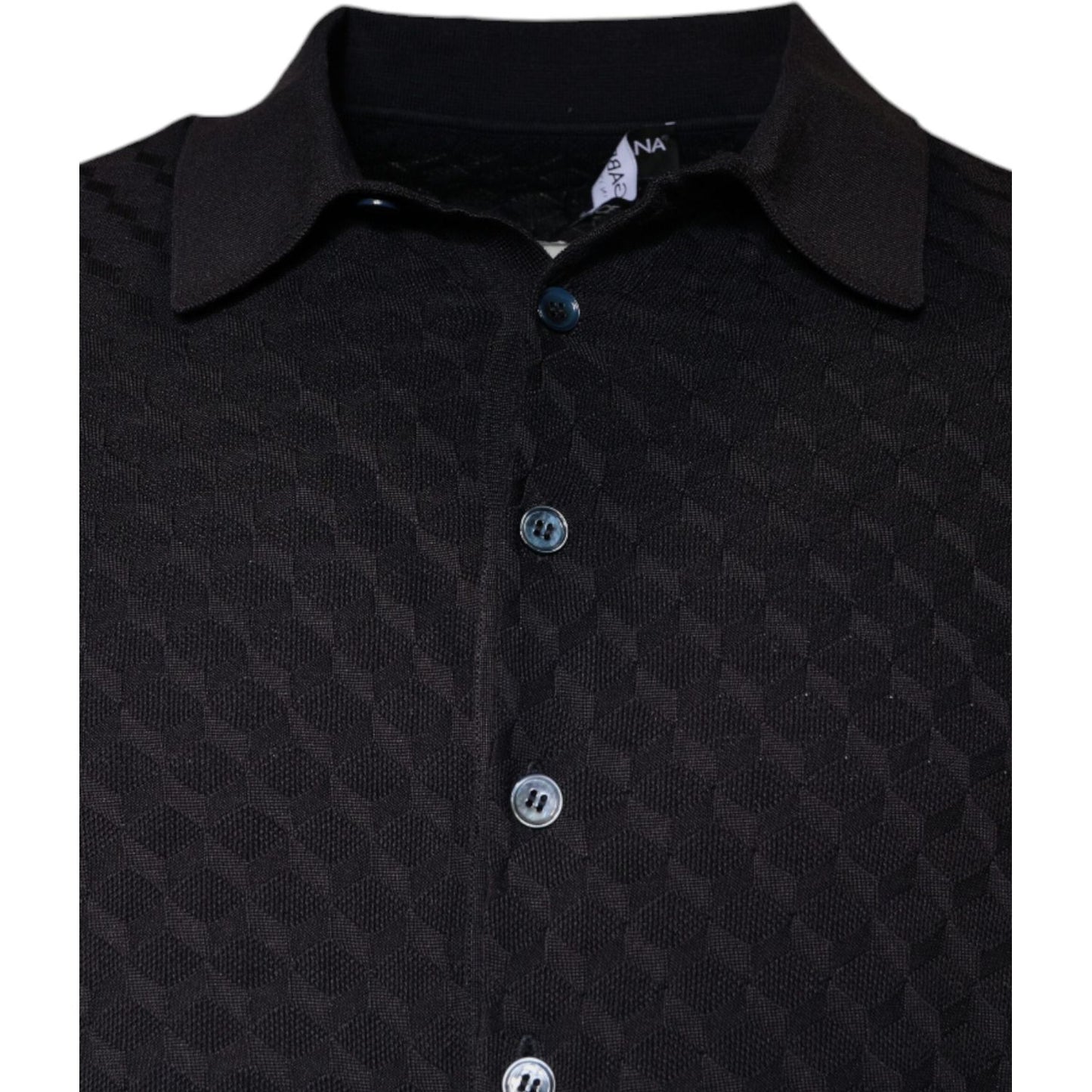 Dolce & Gabbana Multicolor Silk Button Down Collared T-shirt TSH86911-48