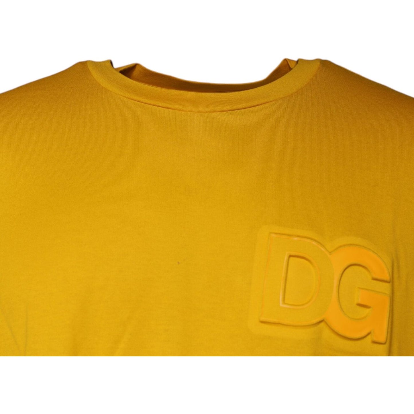 Dolce & Gabbana Mustard Embossed Logo Crew Neck T-shirt TSH86913-56