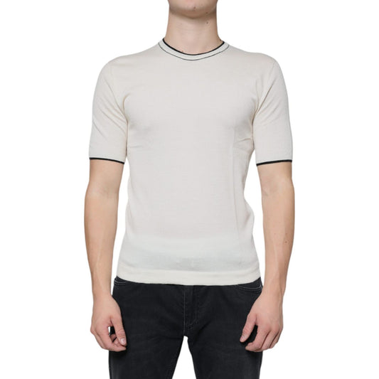 Dolce & Gabbana Off White Cashmere Short Sleeves T-shirt TSH86674-44