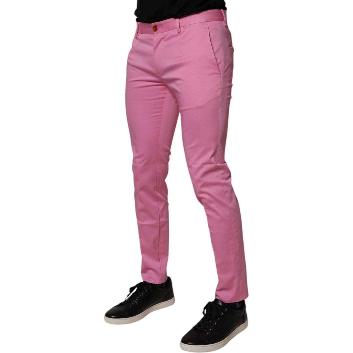 Dolce & Gabbana Pink Cotton Slim Fit Men Dress Formal Pants PAN75194-48