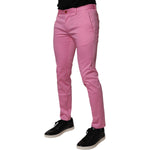 Dolce & Gabbana Pink Cotton Slim Fit Men Dress Formal Pants PAN75194-48