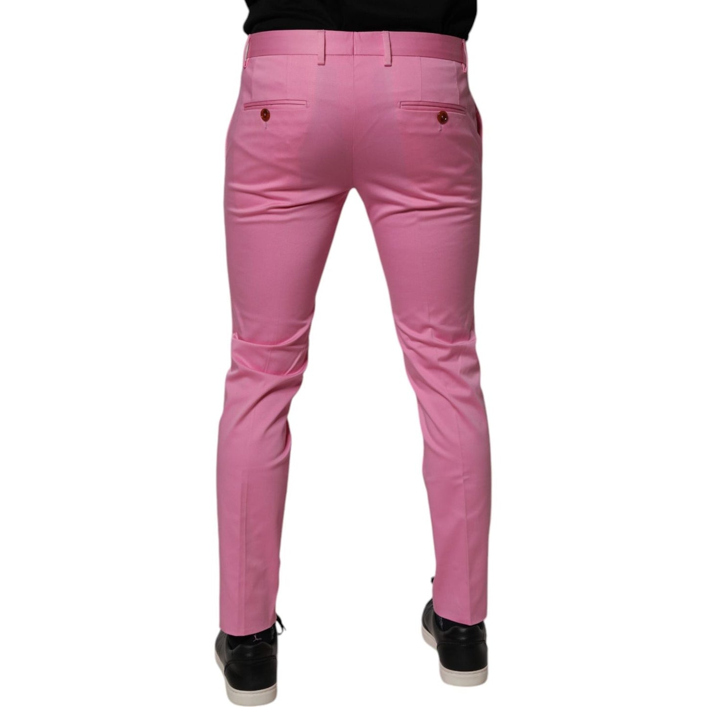 Dolce & Gabbana Pink Cotton Slim Fit Men Dress Formal Pants PAN75194-48