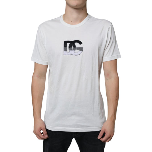 Dolce & Gabbana White Cotton DG Logo Print T-shirt TSH86642-52