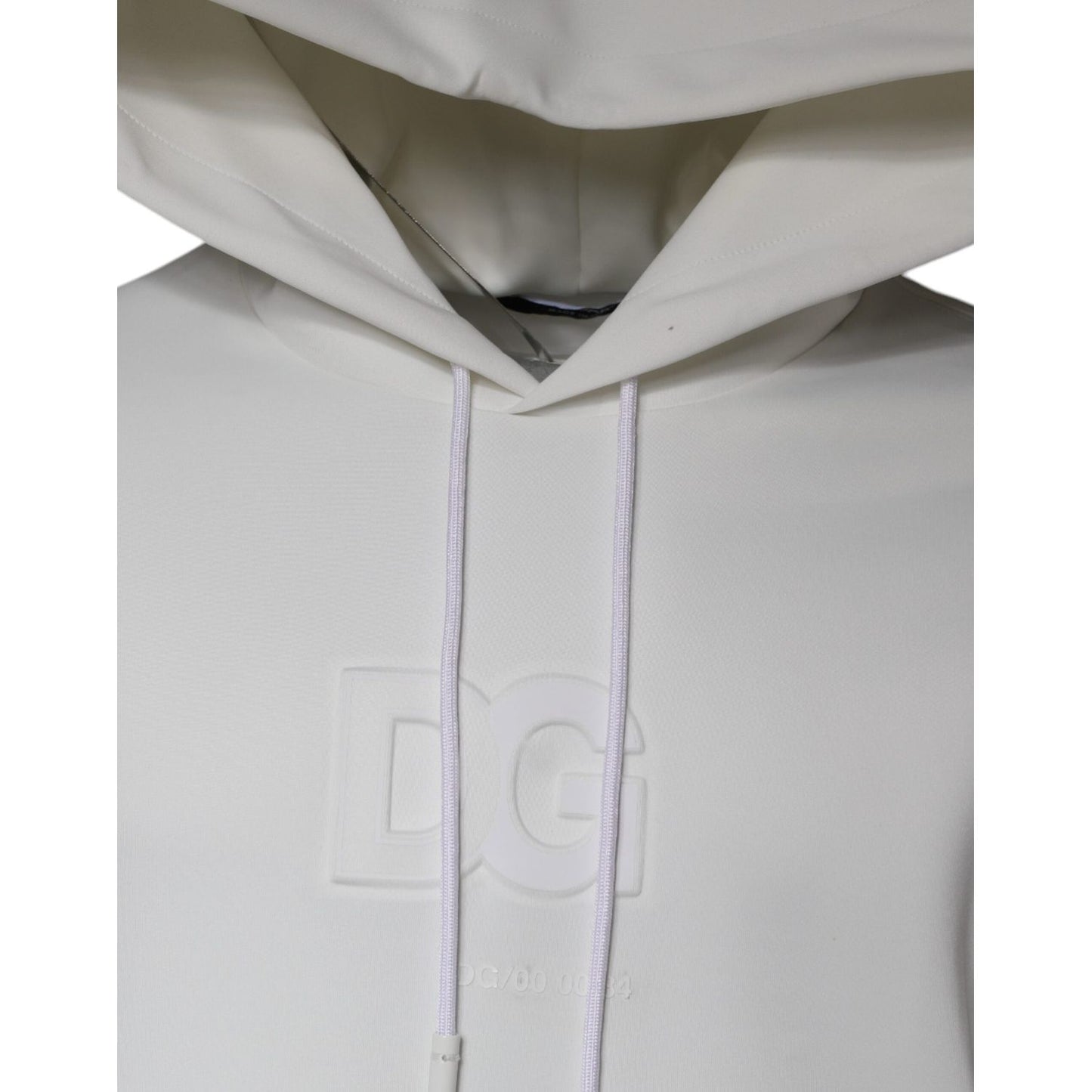 Dolce & Gabbana White DG Logo Hooded Men Sweatshirt Sweater TSH86973-44