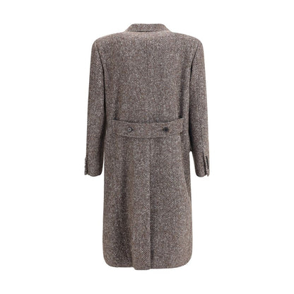 Dolce & Gabbana Gray Fleece Wool Coat