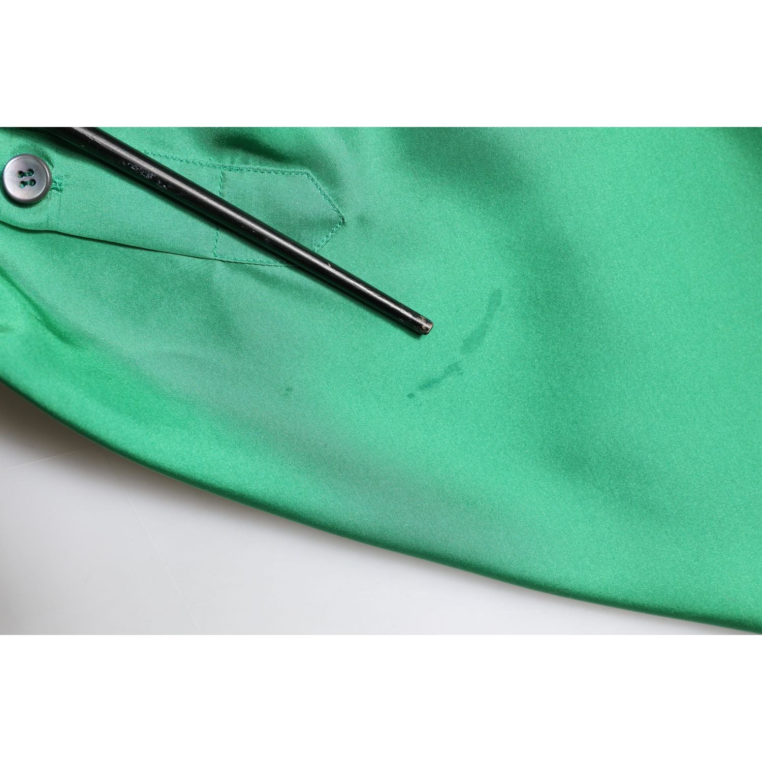 Dolce & Gabbana Green Silk Satin Long Sleeves Casual Shirt