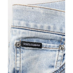 Dolce & Gabbana Light Blue Distressed Slim Fit Ripped Denim Jeans