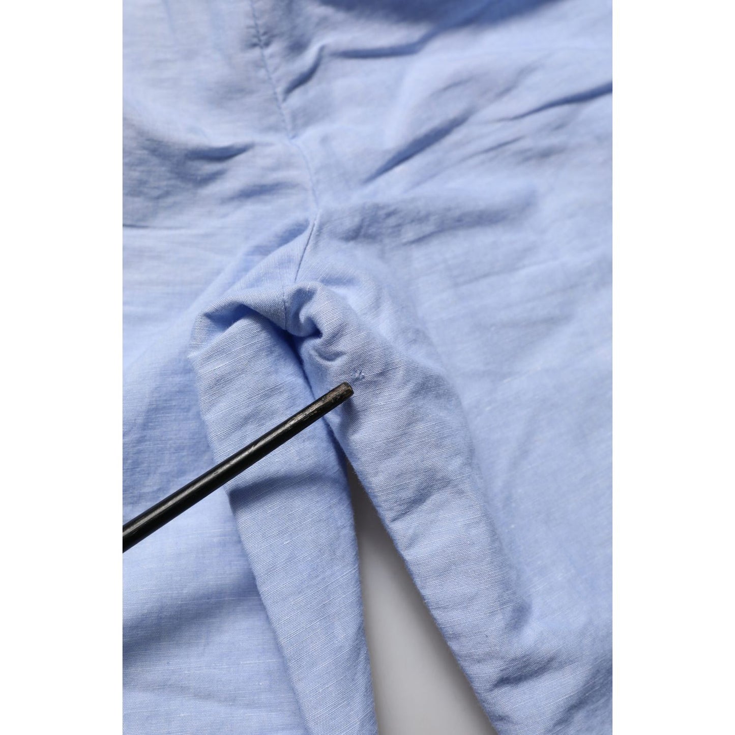 Dolce & Gabbana Light Blue Linen Mid Waist Men Bermuda Shorts