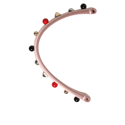 Dolce & Gabbana Light Pink Embellished Leather Bag Handle Shoulder Strap