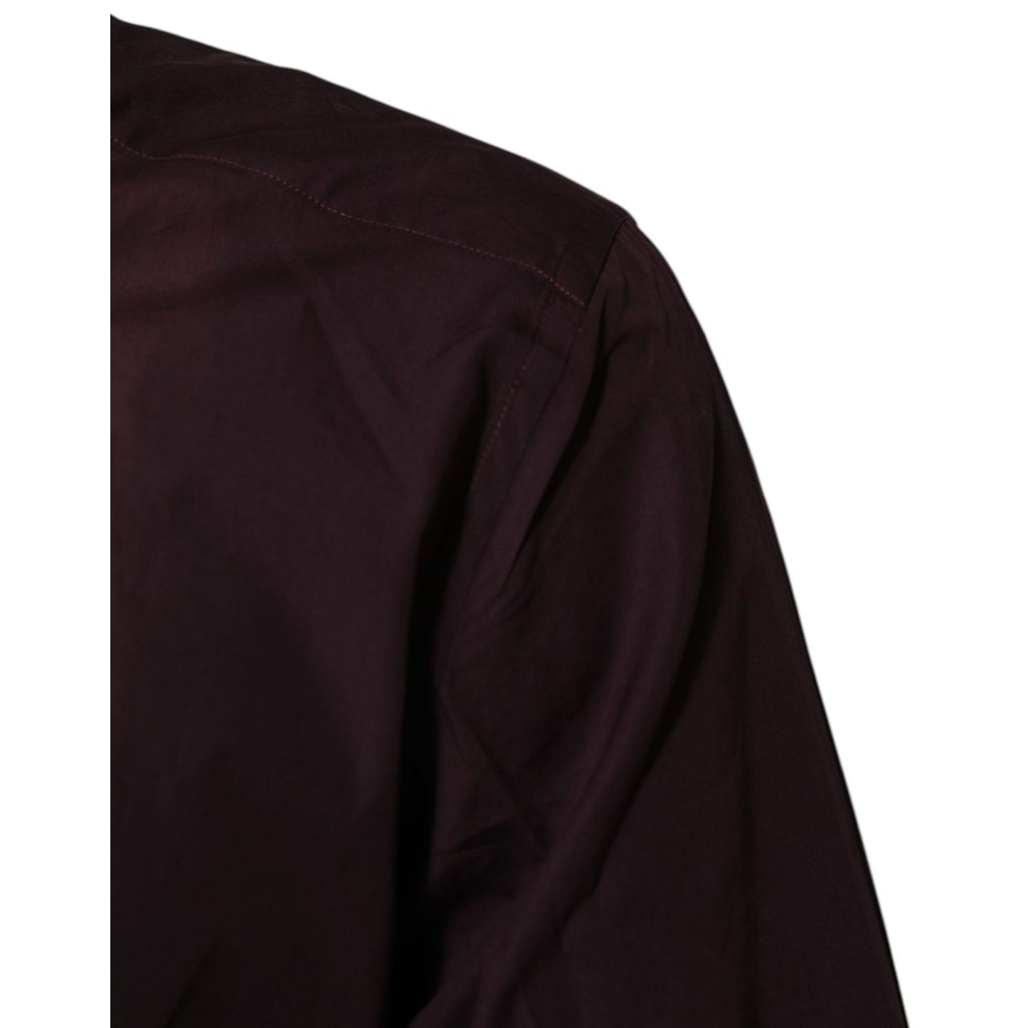 Dolce & Gabbana Maroon Cotton Collared GOLD Formal Dress Shirt