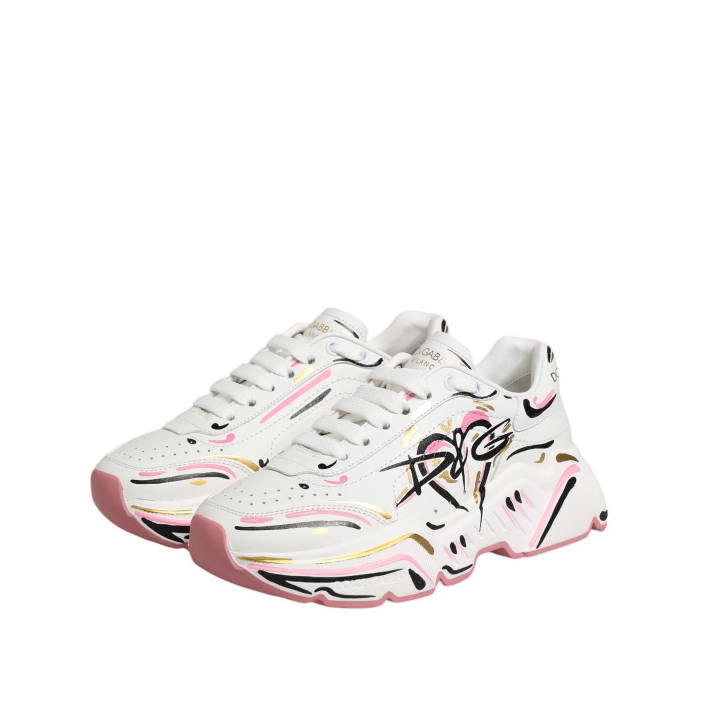 Dolce & Gabbana Multicolor Hand Painted DAYMASTER Sneaker Shoes