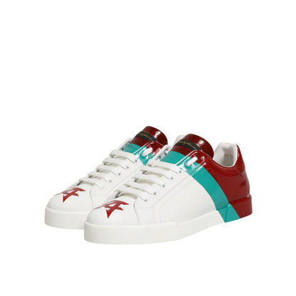 Dolce & Gabbana Multicolor Leather Logo Low Top Sneakers Shoes