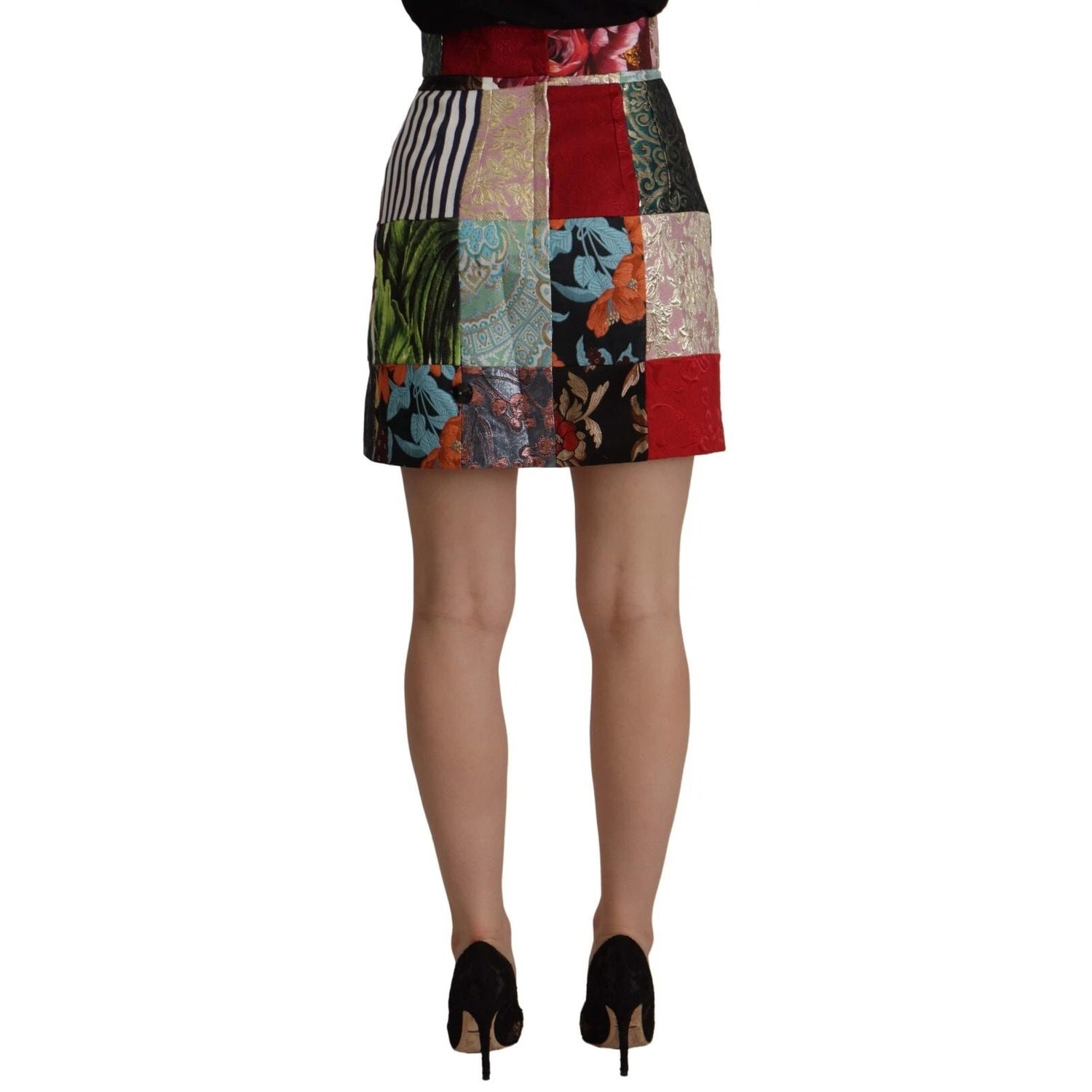 Dolce & Gabbana Multicolor Patchwork A-line Polyester Skirt