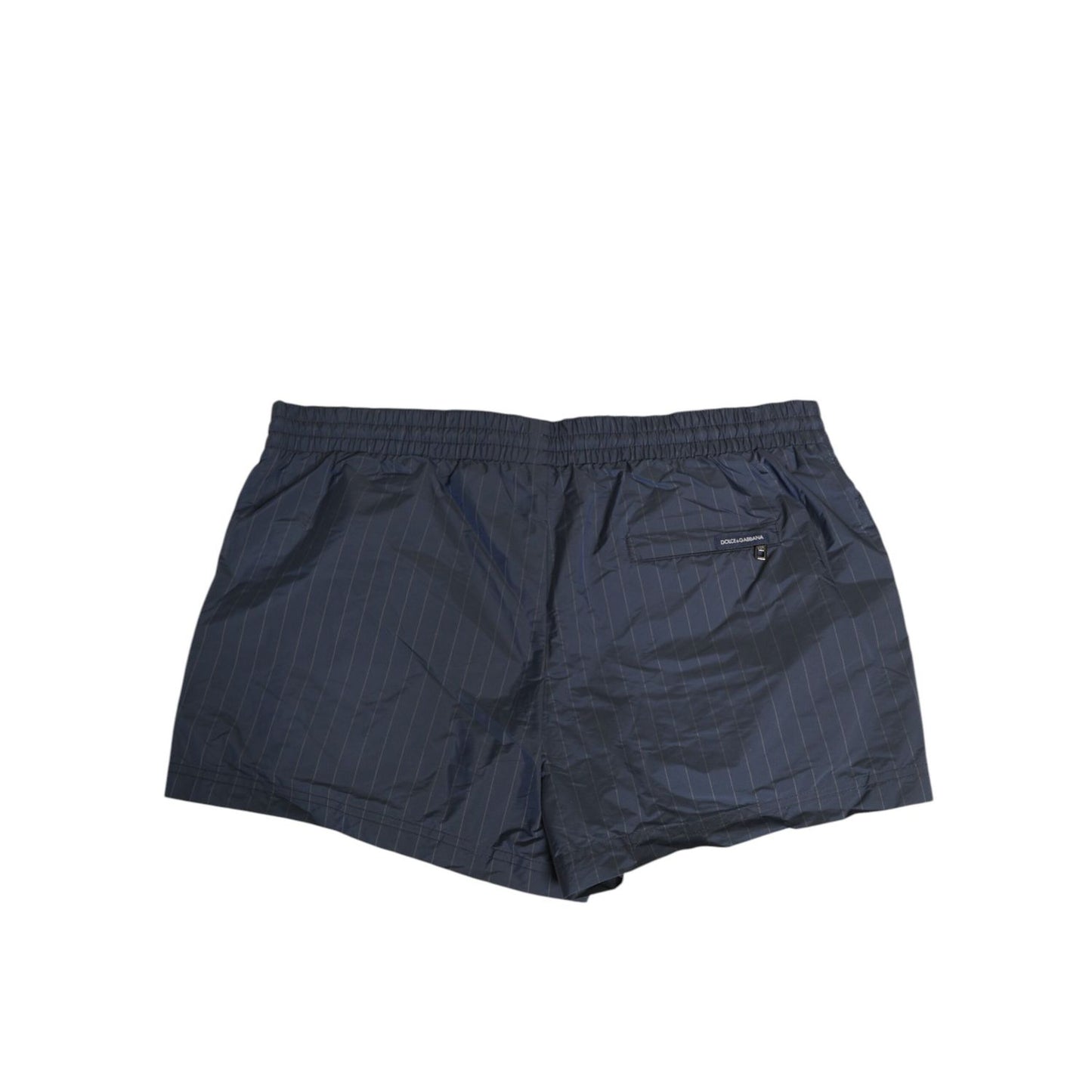 Dolce & Gabbana Navy Blue Polyester Nylon Pinstripe Men's Swimwear