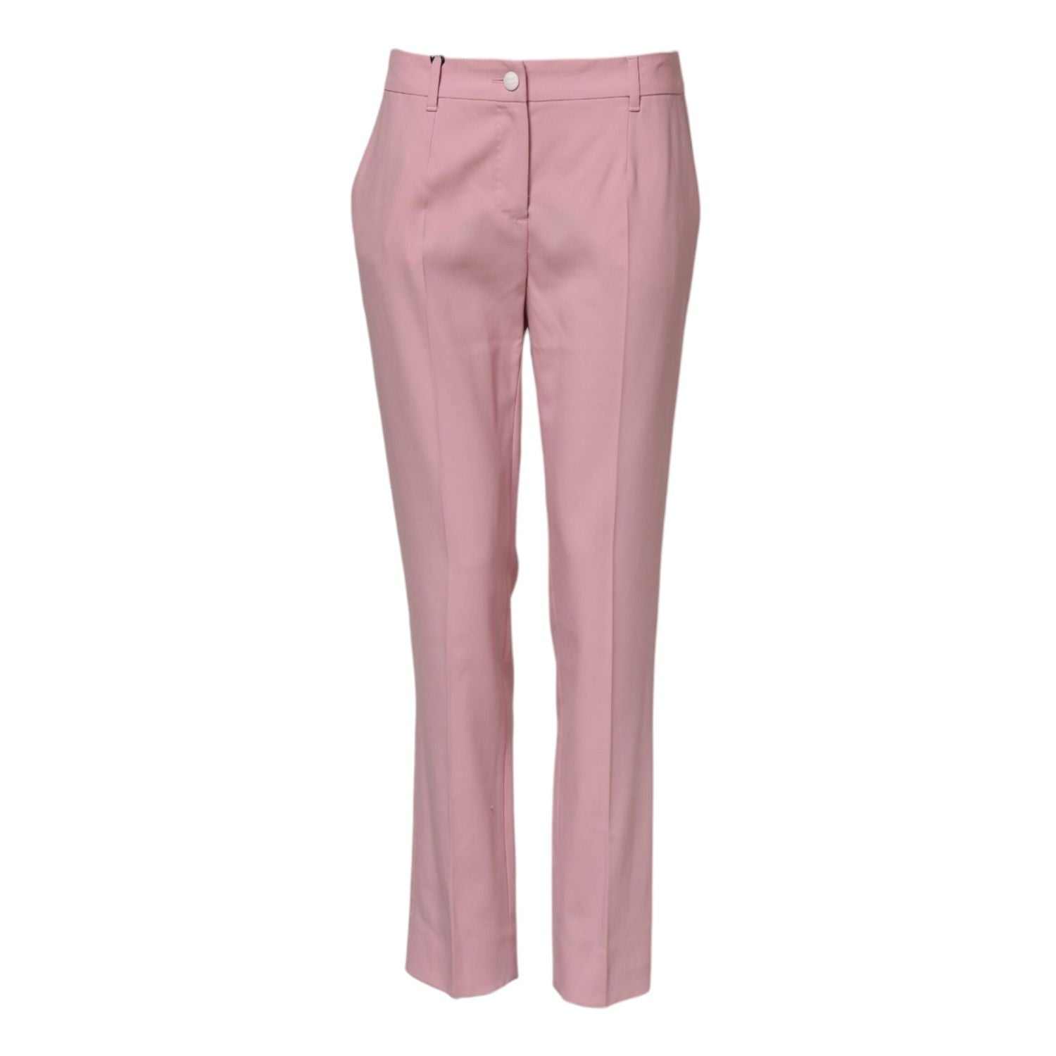 Dolce & Gabbana Pink Wool Mid Waist Tapered Pants
