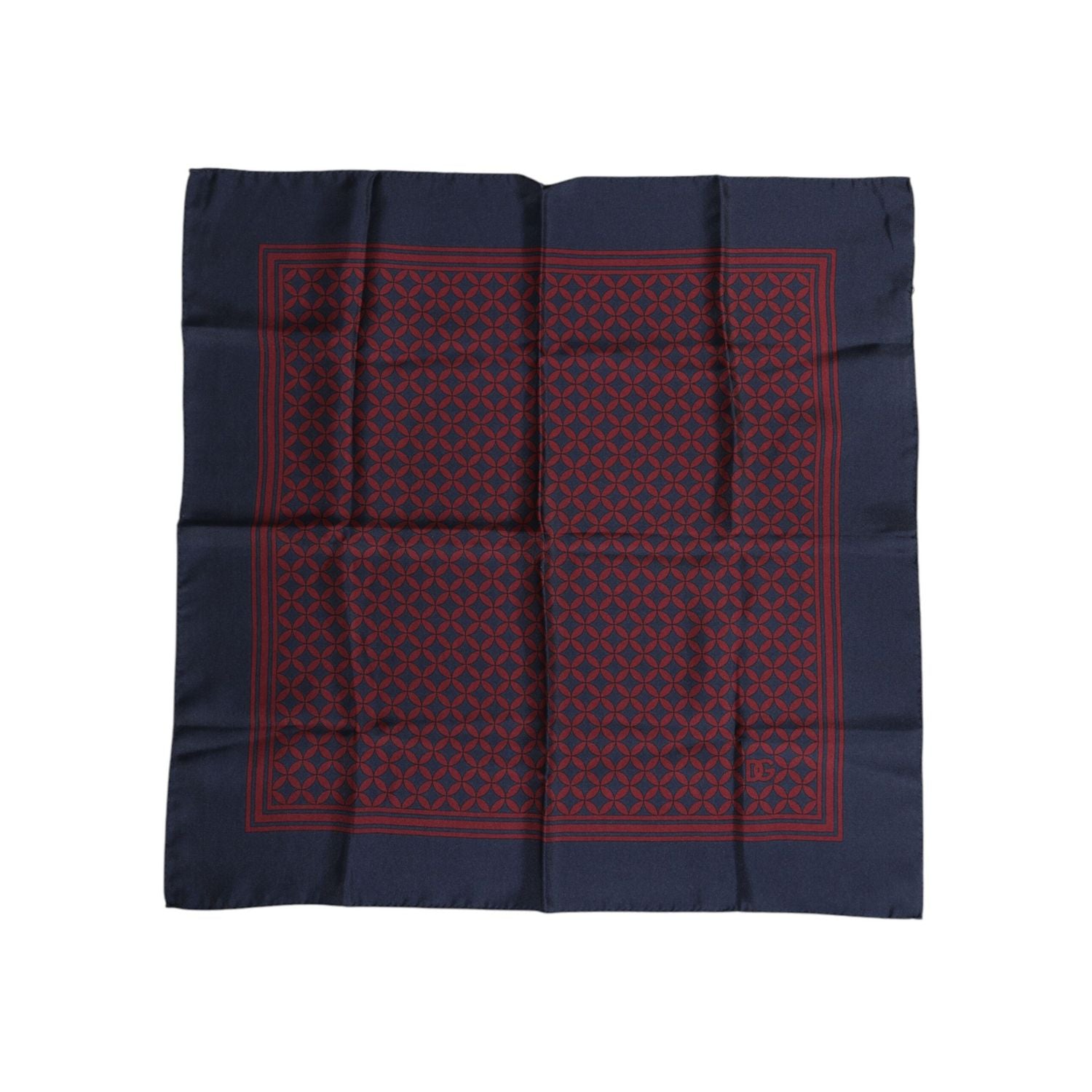 Dolce & Gabbana Red Blue Printed Silk Square Men Foulard Scarf