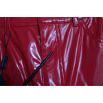 Dolce & Gabbana Red High Waist Skinny Trouser Shiny Pants
