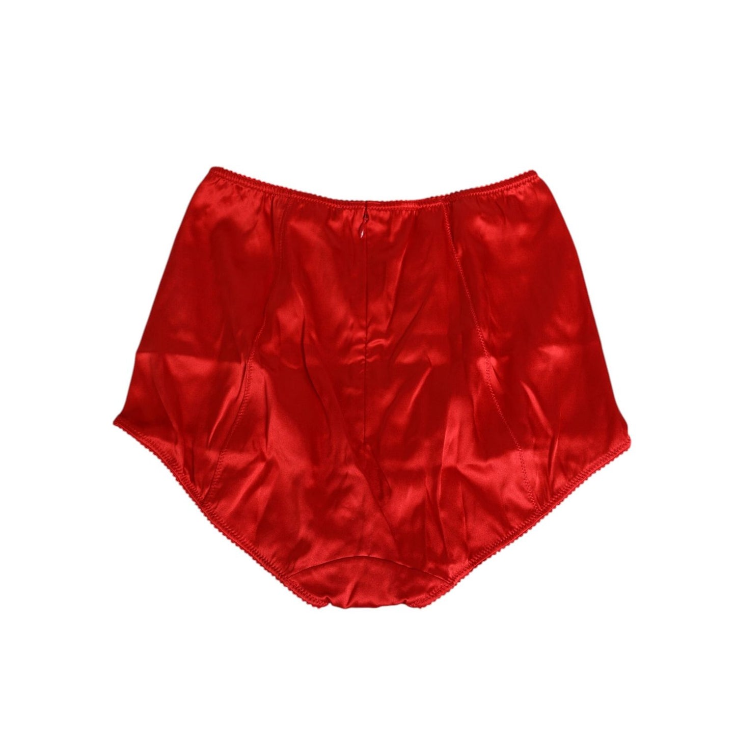 Dolce & Gabbana Red Silk Satin High-Waist Briefs Women Underwear