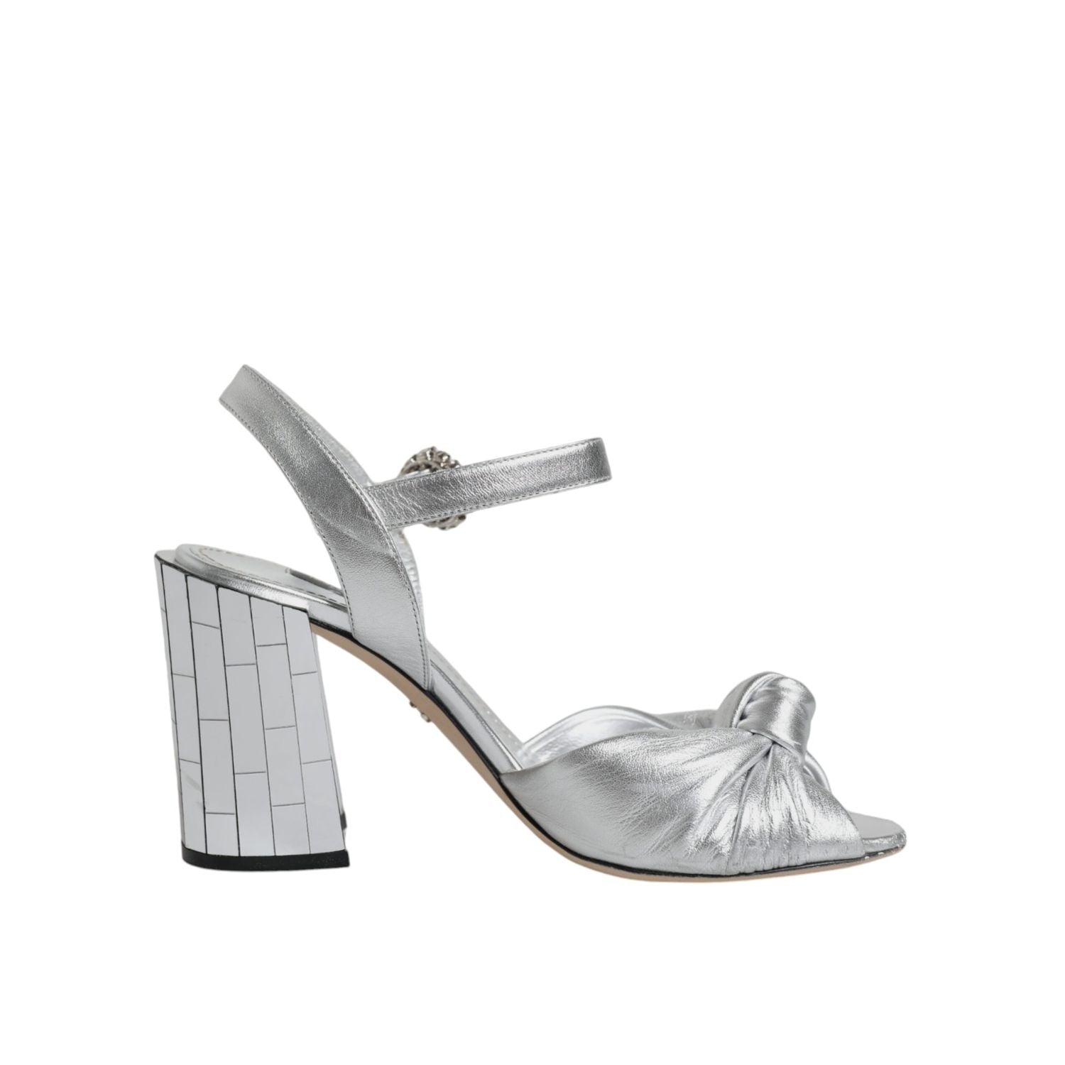 Dolce & Gabbana Silver Mirror Heels KEIRA Sandals Shoes
