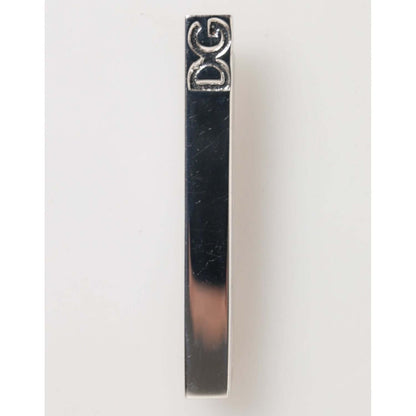 Dolce & Gabbana Silver Tone Brass Logo Branded Men Accessory Tie Clip Bar