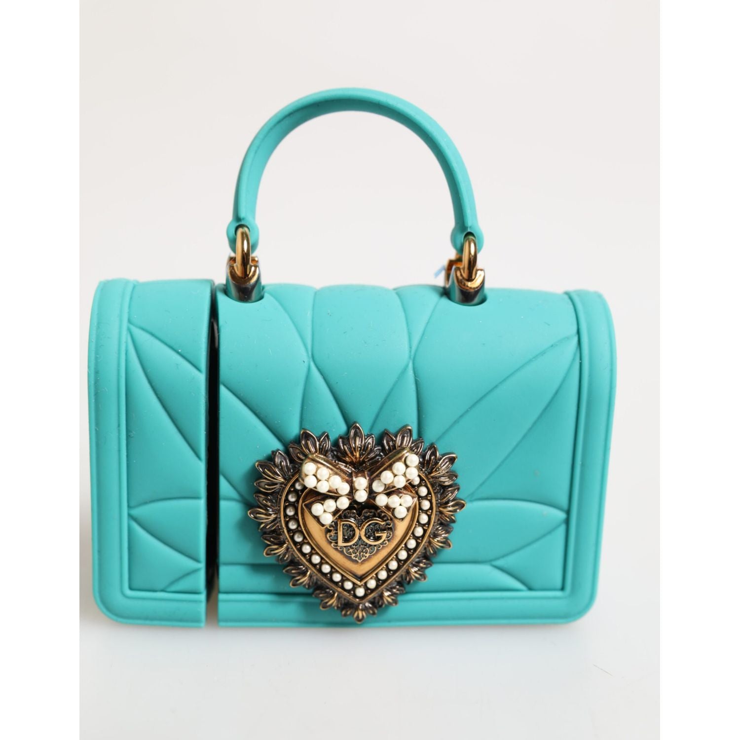 Dolce & Gabbana Turquoise Silicone Devotion Heart Cover Bag Airpods Case