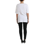 Dolce & Gabbana White Cotton 2000 Fashion Print Logo T-shirt