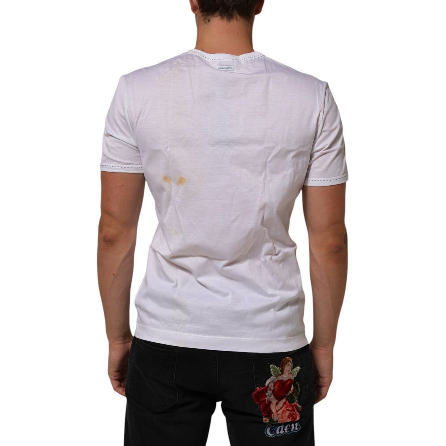 Dolce & Gabbana White Cotton Crew Neck Underwear Tee T-shirt